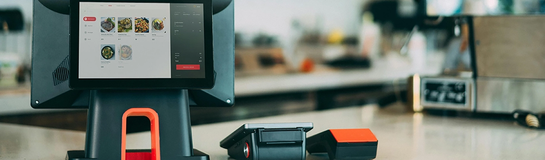 Customer display for POS systems, showing order and transaction details.